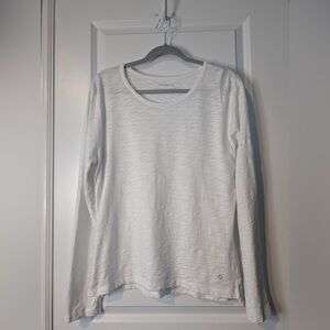 Erin Gray 100% Pima Cotton Long-Sleeved Jeans Crew White Size Large